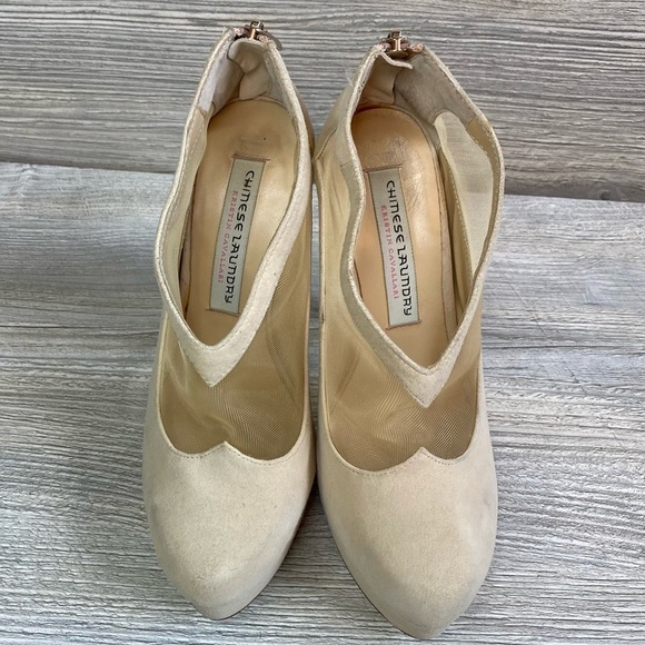 Chinese Laundry Kristen Letizia platform leather bootie 6 mesh and sweat heart - Picture 2 of 13